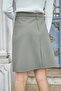 High Waist Lightweight Lycra Fabric Knee Length Bell Skirt-Khaki - 3