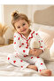 Red Big Heart Patterned Organic Cotton 2-Piece Baby Girl Pajama Set - 5