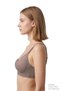 Seamless Bra - Elune |   Brown Laser Cut Underwireless Low-Cut Seamless Women's Bra with Stone Detail - 4