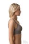 Seamless Bra - Oatmeal |   Brown Laser Cut Underwire-Free Textured Tulle Detailed Women's Bra - 4