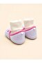 Lilac Color Soft Knitwear Booties with Socks, Baby Booties First Step, Non-Slip Sole Slippers - 5