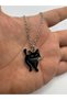 Gothic Unisex Necklace with Black Cat Figure with Knife – Mysterious and Powerful Style - 2