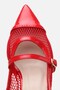 Women's patent red mesh stiletto - 4