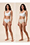 Top Bottom Set of 3 pairs of women's panties, high waist, Modal Cotton , Daily, black, white, nude, XL - 4