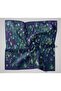 Twill Silk Scarf Dark Purple-Emerald Patterned Tok Duruşlu 90X90 - 8