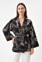 Buta Patterned Kimono Y0167 - Dark Brown