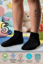 5-Piece Black Children's Cotton Seamless Flexible Bootie Socks - Premium