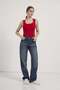 Square Neck Strap Snap Fastener Flexible Bodysuit - 4