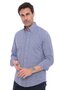 Slim Fit Long Sleeve Collar Buttoned Breathable Linen Gift Boxed Men's Shirt Fs-004548 - Cobalt Blue - 3