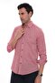 Slim Fit Long Sleeve Lapel Buttoned Breathable Linen Gift Boxed Men's Shirt Fs-004548 - Red - 3
