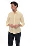Slim Fit Long Sleeve Lapel Collar Buttoned Breathable Linen Gift Boxed Men's Shirt Fs-004548 - Yellow - 2