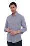 Slim Fit Long Sleeve Lapel Buttoned Breathable Linen Gift Boxed Men's Shirt Fs-004548 - Indigo - 3