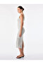Slim Fit U-Neck Sleeveless Slit Strap Knit Dress - 3