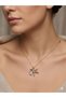 Gold Color Women's Steel Necklace with Colorful Stone Bird Figure and Large Stone Detail - 3