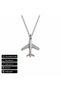 316L Stainless Steel Necklace with Airplane Figure Gift Unisex Silver Color