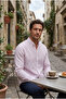 Men's Burgundy Striped Long Sleeve Woven Shirt Ls-13042 - 2