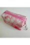 Pink Bow Patterned Zippered Mini Wallet Keychain & Bag Accessory