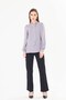 Shirt with Shirred Sleeve Scarf Gray - 3