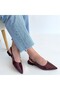 Ummar Burgundy Patent Leather Ballerina Shoes - 4