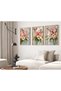Framed 3-Piece Floral Painting Set – Modern Pastel Colored Living Room & Sitting Room Wall Decor - 2