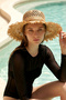 Tassel Detail Wide Brim Straw Hat 2119 Camel