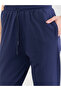 Navy Blue Solid Joggers with Drawstring - 3