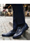 Italian Style Internal and External Natural Leather Men's Shoes Navy Blue T14617