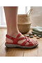 Women's Genuine Leather Daily Sandals Red - 6