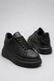 Black Thick Sole Unisex Sneaker Daily Platform Sports Shoes - 9
