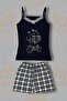 Slim Fit Cotton Sleeveless Shorts Women's Pajama Set - 2