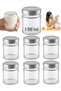 6 Pieces of Silver Metal Deep Lids Transparent Glass Baby Food Container Candle Holder Jam Jar 156 ml