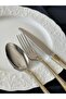 24K Decorated Gold Zera 42 Piece Cutlery Set for 6 People - 5