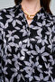 Women's Leaf Patterned Shirt with Tie Detail at the Waist - 2