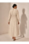 Cepken Detailed Striped Patterned Seasonal Trend Cotton Dress - 5