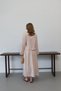 Women's Pink Striped Bohemian Style Blouse Lined Skirt Bottom Top Double Premium Quality Seasonal Summer Linen - 3