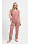 Powder Lace Collar Detailed Viscose Short Sleeve Pajama Set - 4
