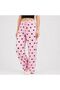 Women's Heart Patterned Pajama Bottoms with Elastic Waist, Comfortable Fit, Home Wear Pants