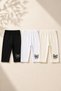 Girls' Triple Leggings Set Casual Girls' Capri Leggings Bow Detail Cotton Underwear 1-8 Years 3 Pieces