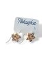 Wooden Star Button Model Dangle Earrings - 2