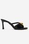 Women's Black Mirrored Strappy 7.5 cm Heeled Sandals Evening Dress Slippers Li̇z142 - 2