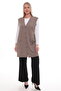 Women's Buttoned Pocketed V-Neck Casual Summer Combed Cotton Mother Long Vest - 2