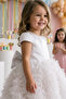 White Tulle Short Sleeve Baby Girl Dress - Princess - 2