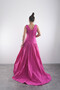Sleeveless V-Neck, Brooch Accessory, Taffeta Tail Evening Dress, Event Dress - 5