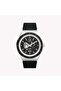 Men's Silver Stainless Steel, Black Leather | TW2Y56800