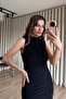 Black Draped Sleeveless Slit Maxi Dress - 2