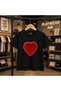 Red Pufuduk Heart Printed 100% Children's Unisex T-Shirt 5 6 -7 8-9 10 -11 12 Years Old