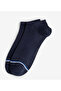 3-Pack Men's Seamless Cotton Loop Socks Navy Blue/White/Navy Blue