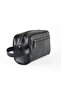 Genuine Leather Black Men's Handbag - Travel Bag - Cosmetic Bag - Shaving Bag