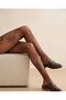 Flower Kestane Mesh Patterned Pantyhose Floral Fishnet Pantyhose