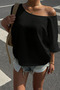 Women's Oversize Off-Shoulder Basic T-Shirt – Loose Fit Summer Comfortable T-Shirt - 5